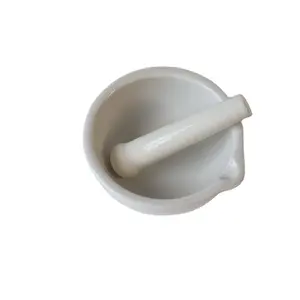 60mm/80mm/90mm/100mm/130mm/160mm/216mm/254mm Porcelain Mortar And Pestle Mixing Grinding Bowl Set White Lab Kit Tools