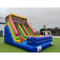 Toboggan gonflable sec double piste en PVC de qualité commerciale, toboggan gonflable coloré pour enfants, idéal pour les locations de fêtes en extérieur