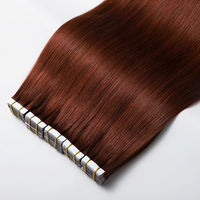 Extensions de cheveux à clipser en cheveux humains # Cheveux brésiliens vierges bruns cuivrés 33, qualité 12A, cuticules alignées, pointes épaisses, cheveux naturels authentiques