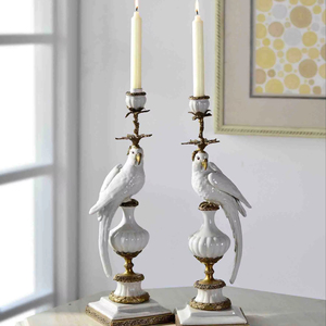 Chandelier en cuivre pur de style européen Evelyn, directement de l'usine, ornement en <span class=keywords><strong>porcelaine</strong></span> bleue et blanche, chandelier classique en cuivre - Product Image 1