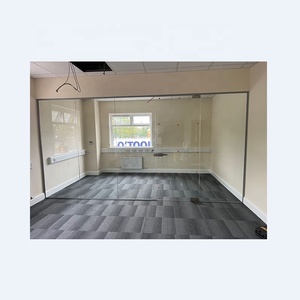 EBUNGE, decoración de oficina sin marco delgada, Partición de vidrio acústico, Partición de vidrio templado de vista completa, diseño de pared de cortina de aluminio - Product Image 4