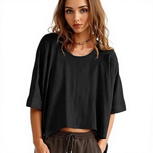 Camiseta Corta Negra Extra Grande para Mujer, Manga Corta, Personalizada - Product Image 1