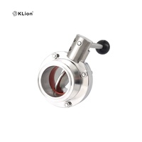 Vanne papillon KLION RTS DN15-DN200 304 316 certifiée ISO, à assemblage rapide, qualité alimentaire, manuelle, à connexion rapide