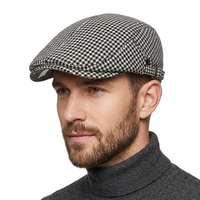 Casquettes et Bérets Vintage Rétro à Carreaux Style Gavroche OEM ODM en Laine 100% et Toile Respirante Unisexe pour Hiver, Fêtes, Décontracté et Urbain