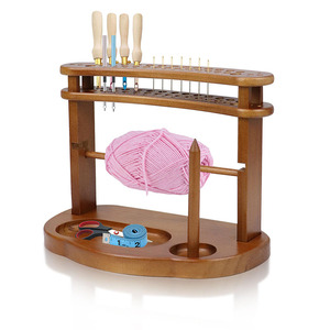 Fil en bois bobine support <span class=keywords><strong>Crocket</strong></span> crochet stockage fil organisateur Horizontal fil de bois porte-boule porte-ruban organisateur support - Product Image 1