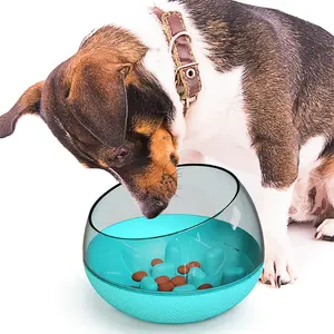 Alimentador lento de comida para mascotas, cuenco de plástico divertido para gatos, comedero interactivo para dejar de hinchar, tazón de comida de alimentación lenta para perros