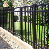 Valla de aluminio decorativa a precio barato OEM, vallas con recubrimiento en polvo, valla superior plana