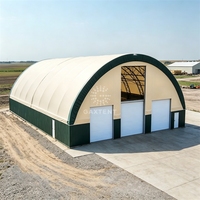 Abri pour conteneurs galvanisé résistant au vent jusqu'à 120 km/h, toit en arche, 30x80m, tente en tissu PVC gris clair pour baie de conteneurs de terminal portuaire