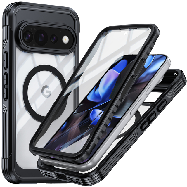 Heavy Duty Cover Magnetic for Google Pixel 11 Pro XL 10 Pro 10A 9 8 9A Full Body Rugged Case Built-in Sensitive Screen Protector