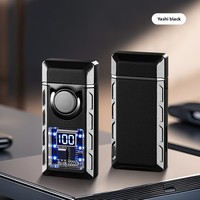 Briquet noir à la mode TikTok même style personnalisé créatif allumage par induction à commande vocale Source de vente en gros transfrontalière