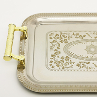 Chargeurs de plaques de mariage rectangulaires en acier inoxydable Décor or écologique pour la cuisson des aliments pour les décorations de mariage