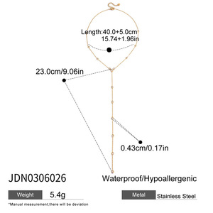 Collana a goccia in <span class=keywords><strong>acciaio</strong></span> inox 316L placcato oro con accenti di Zirconia catena di stratificazione ipoallergenica per le donne - Product Image 5