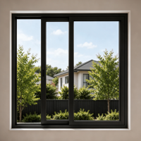 Fenêtre coulissante horizontale moderne en aluminium à rupture de pont thermique, double vitrage insonorisé, étanche et sécurisé pour villa