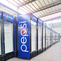Réfrigérateur à porte vitrée simple de 300 L, refroidisseur de boissons Coca, présentoir de boissons Cola, réfrigérateur vertical