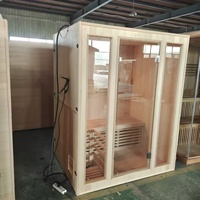 Sauna Interior de Madera de Diseño Moderno y Lujoso, Fabricada con Madera Sólida de Abeto, con Tecnología de Infrarrojos Lejanos, la Mejor Opción para el Hogar
