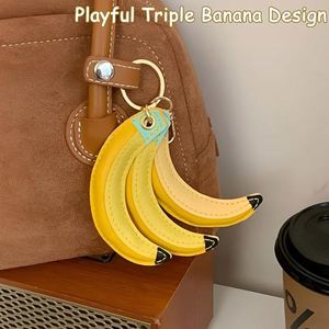 Banana PU Leather <b>Bag</b> <b>Charm</b> Cute Keychain for Women Movable Fruit Keyring with Metal Loop Handbag Backpack Tote Decor <b>Charm</b> - Product Image 4