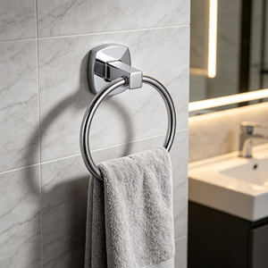 Porte-serviettes mural dissimulé en alliage <span class=keywords><strong>de</strong></span> zinc avec base carrée biseautée, étanche, plusieurs finitions pour salle <span class=keywords><strong>de</strong></span> bain <span class=keywords><strong>de</strong></span> luxe d'hôtel - Product Image 1