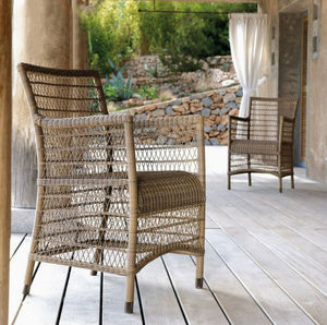Sillas de Jardín, Sillón de Exterior, Ratán Marrón Tejido Antideslizante, Sillas de Ratán Elegantes, Poltrona para Cafetería y Bodega - Product Image 5