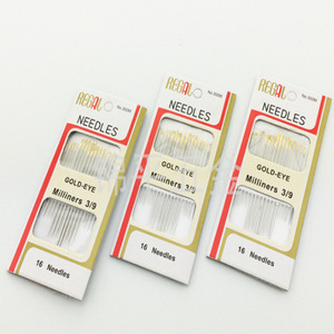 Regal Needles Gold Eye Milliners 3/9 16 Pieces Hand <b>Sewing</b> Needle <b>Set</b> - Product Image 1