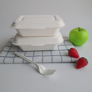 Desechable contenedor de alimentos de caña de azúcar caja de embalaje vajilla Biodegradable - Product Image 2