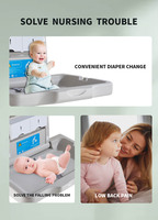 Table à langer portable pliable MODUN en HDPE sans BPA, type manuel, station de change murale pour bébé avec poignée