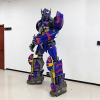 Costume de robot LED bleu en EVA, tenue portable personnalisée, directement de l'usine, pour promotion événementielle et jeu de rôle