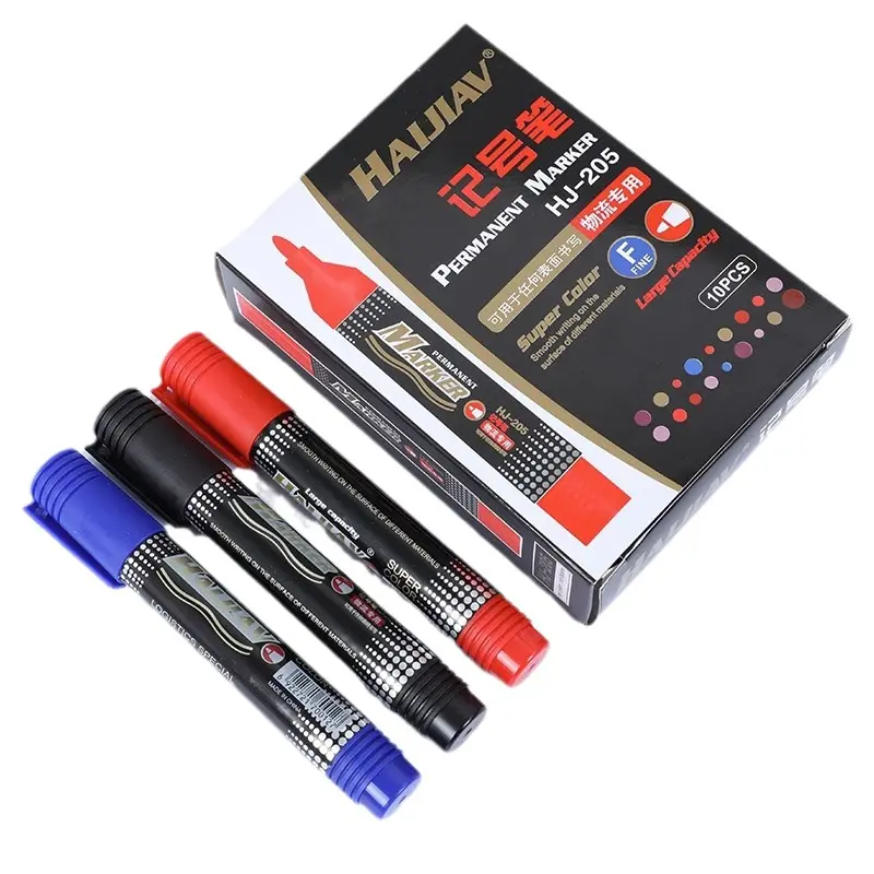 permanent plastic large capacity no fading waterproof black red blue logistic marking pen for cartons