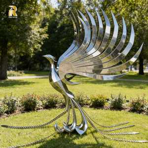 Statua <span class=keywords><strong>di</strong></span> <span class=keywords><strong>Fenice</strong></span> in Acciaio Inossidabile su Misura RELONG per Giardini e Ville - Product Image 5