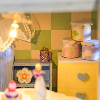 IIECREATE Maison de poupée en bois YU-2701 Modèle à l'échelle 1:24 Jouet miniature Ensemble de meubles DIY Jouet éducatif pour enfants