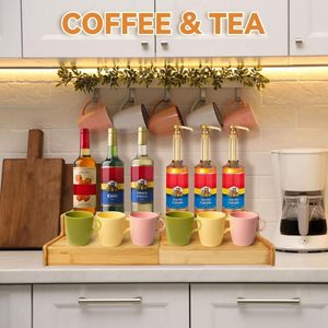 Wooden Double Layer Storage <b>Rack</b> Solid Wood <b>Kitchen</b> Spice <b>Rack</b> Adjustable Mug Holder Countertop Organizer - Product Image 4