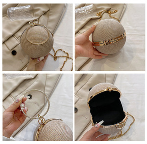Moda luxuosa Rodada Bola Saco das Mulheres Novo Sentido Avançado Handheld Cruz Corpo Cadeia Pequeno Jantar Mini Boca Mulheres - Product Image 3