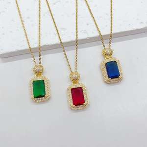 ชุดเครื่องประดับแฟชั่นหรูหราสำหรับงานแต่งงานทำจากเพทายสีทอง18K ทำจากสเตนเลสสตีล - Product Image 1