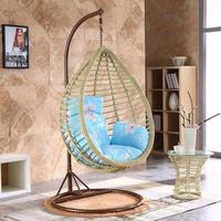 Fauteuil suspendu en rotin pour balcon intérieur/extérieur, siège d'hamac œuf pour adulte avec coussin, tissé à la main, style bohème tendance