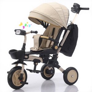 Triciclo para Bebés 4 en 1 con Certificación CE, Cochecito de Tres Ruedas Multifuncional - Product Image 1