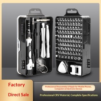 Kit de tournevis combiné 115-en-un en acier au chrome-vanadium pour la démontage et l'entretien des montres, ordinateurs et téléphones portables