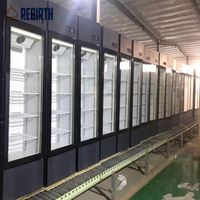 Réfrigérateur commercial vertical en acier inoxydable avec porte vitrée, refroidissement par air, sans givre, pour bars, bières et boissons fraîches