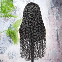 Perruque en cheveux humains ondulés, qualité 12A, vietnamienne, haute qualité # Perruques frontales en dentelle HD 13x4, noir naturel 1B