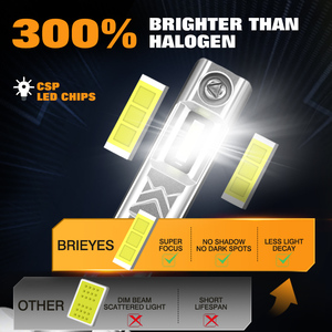 BRIEYES 880 881 H27 voiture LED ampoules 12V 30W 4000Lumen 6500K lumière blanche sans fil Non-polarité Installation facile phare antibrouillard - Product Image 5