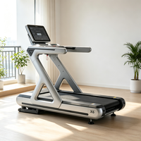 Tapis de course commercial à contrôle vectoriel, inclinaison électrique, plateau résistant à l'usure double face, écran LED, fréquence cardiaque sans fil, pour salle de sport et domicile