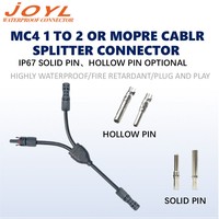 Kabel Konektor Cabang JOYL MC4-L 1 ke 2 Y  30A 1000V DC 4mm² Hollow Pin IP67 untuk Sistem Kabel String PV Hunian Kecil