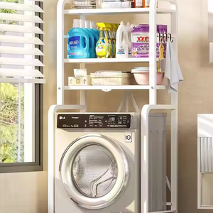 Étagère de rangement pour salle de bain en métal à 3 niveaux, étagère de rangement pliable sur pied pour <span class=keywords><strong>machine</strong></span> à <span class=keywords><strong>laver</strong></span> et vaisselle, vente en gros - Product Image 3
