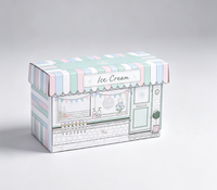 Boîte en carton personnalisée imprimée pour desserts, emballage pliable avec couvercle pour cadeaux de fête, bonbons et biscuits
