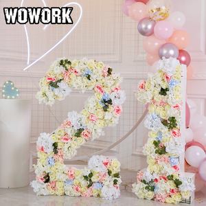 WOWORK diskon besar tas kosmetik bordir bunga dekorasi bentuk cinta huruf logam untuk acara pesta dan pernikahan - Product Image 2