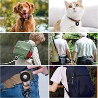 Traqueur de localisation anti-perte pour animaux de compagnie Manchon de protection Airtags Accessoires Étui Airtag en silicone pour chat Collier de chien Clip Cover