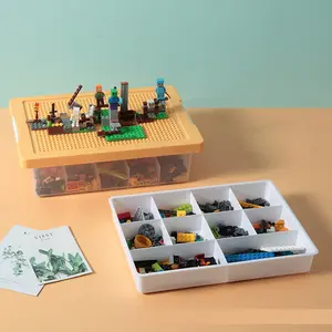 Kotak Penyimpanan Plastik Lego Anak-anak Divisi Bagian Klasifikasi Blok Bangunan untuk Mainan