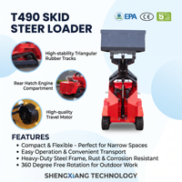 Harga Terbaik Compact Skid Steer Loader T490 Diesel Euro 5 Emission dengan Quick Attach Bucket Dijual di Alibaba International