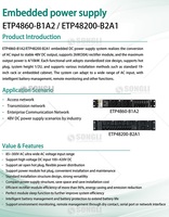 Système d'alimentation HW ETP4860-B2A1 220Vac 110Vac 48V DC 60A 4KW Sortie 53.5V DC Entrée monophasée/biphasée 1U pour rack télécom