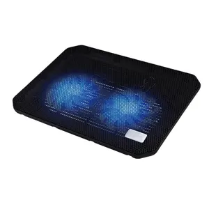 Heat Protection Dispersion Laptop Cooler 17 inch Dual Fan Lap Chill Mat Soft Neoprene Laptop Cooling Pad