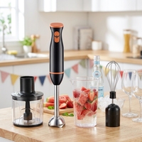 Mixeur Plongeant Électrique Compact 500-600W à 2 Vitesses en ABS, Hachoir/Fouet avec Moteur en Cuivre Pur, Broyeur à Glace Domestique