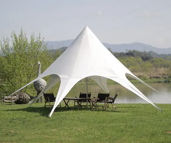 Outdoor Large Waterproof Spire Canopy Camping Camp Sunshade Beach Tent Hexagonal Star Shaped Tent